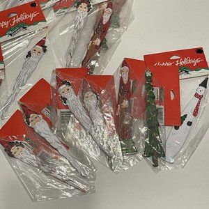 1 ONE  Vtg  LEE WARDS Christmas Tree Ornament Santa Saint Snowman Elongated Wood